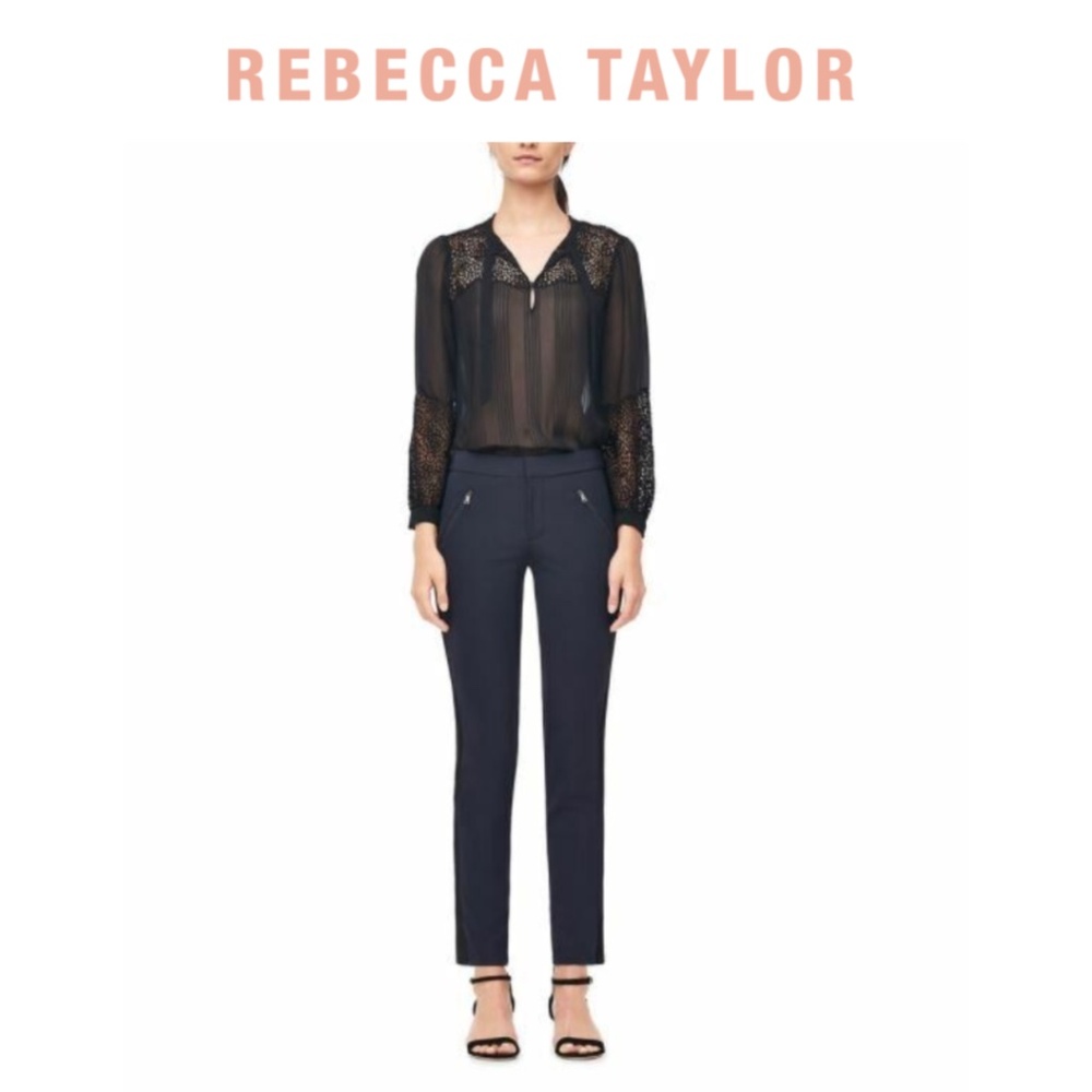 Rebecca Taylor Navy Ava Techy Tuxedo Pants